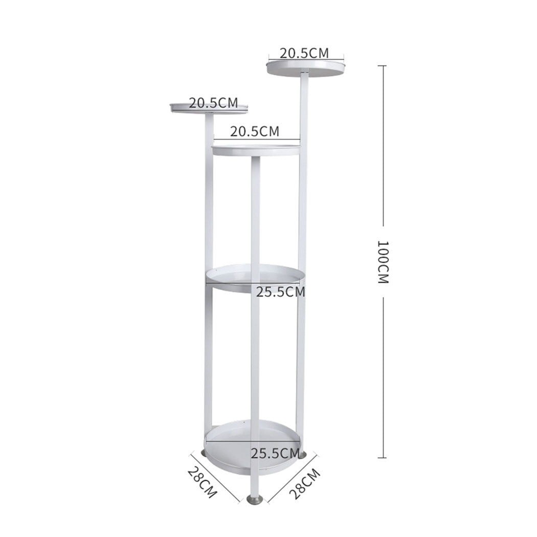 Plant Stand Outdoor Indoor Flower Pots Rack Garden Shelf White 100CM