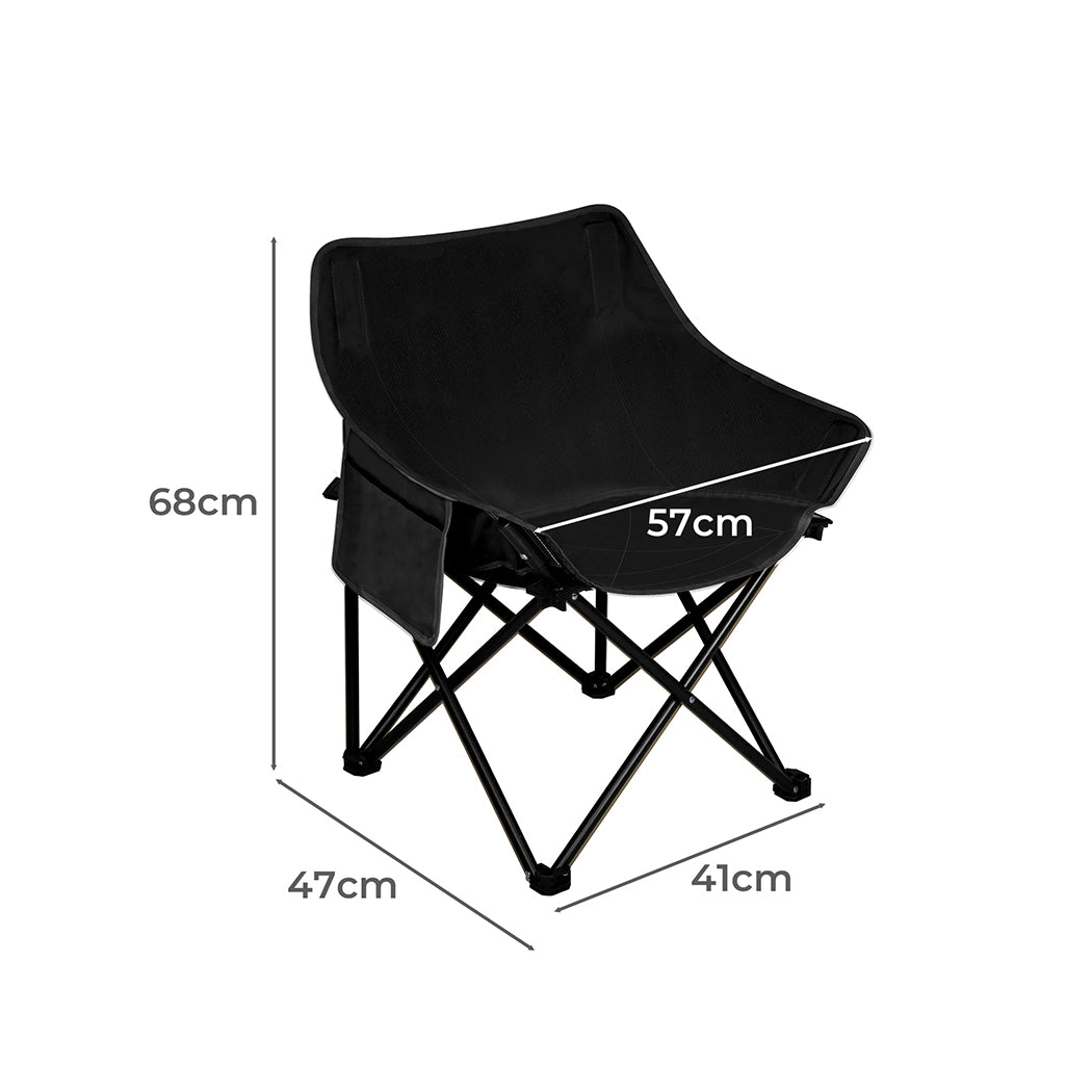 Folding Camping Moon Chair Lightweight - Black