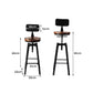 81cm Marseille Industrial Bar Stools Kitchen Stool Wooden Barstools Swivel Vintage Chair - Black & Wood