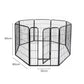 24'' 8 Panel Pet Dog Playpen Puppy Exercise Cage Enclosure Fence Cat Play Pen - Black