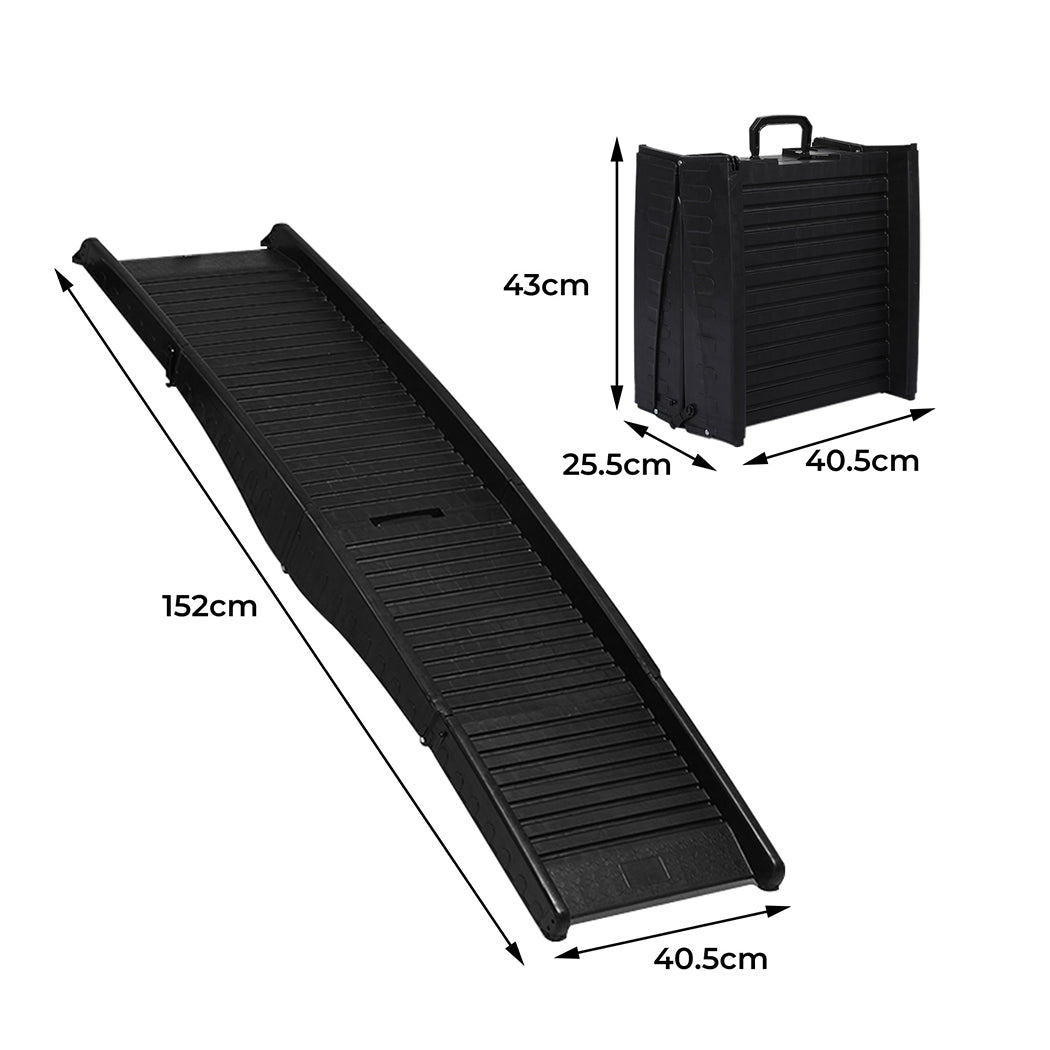 Dog Ramp Pet Car Suv Travel Stair Step Foldable Portable Lightweight Ladder - Black