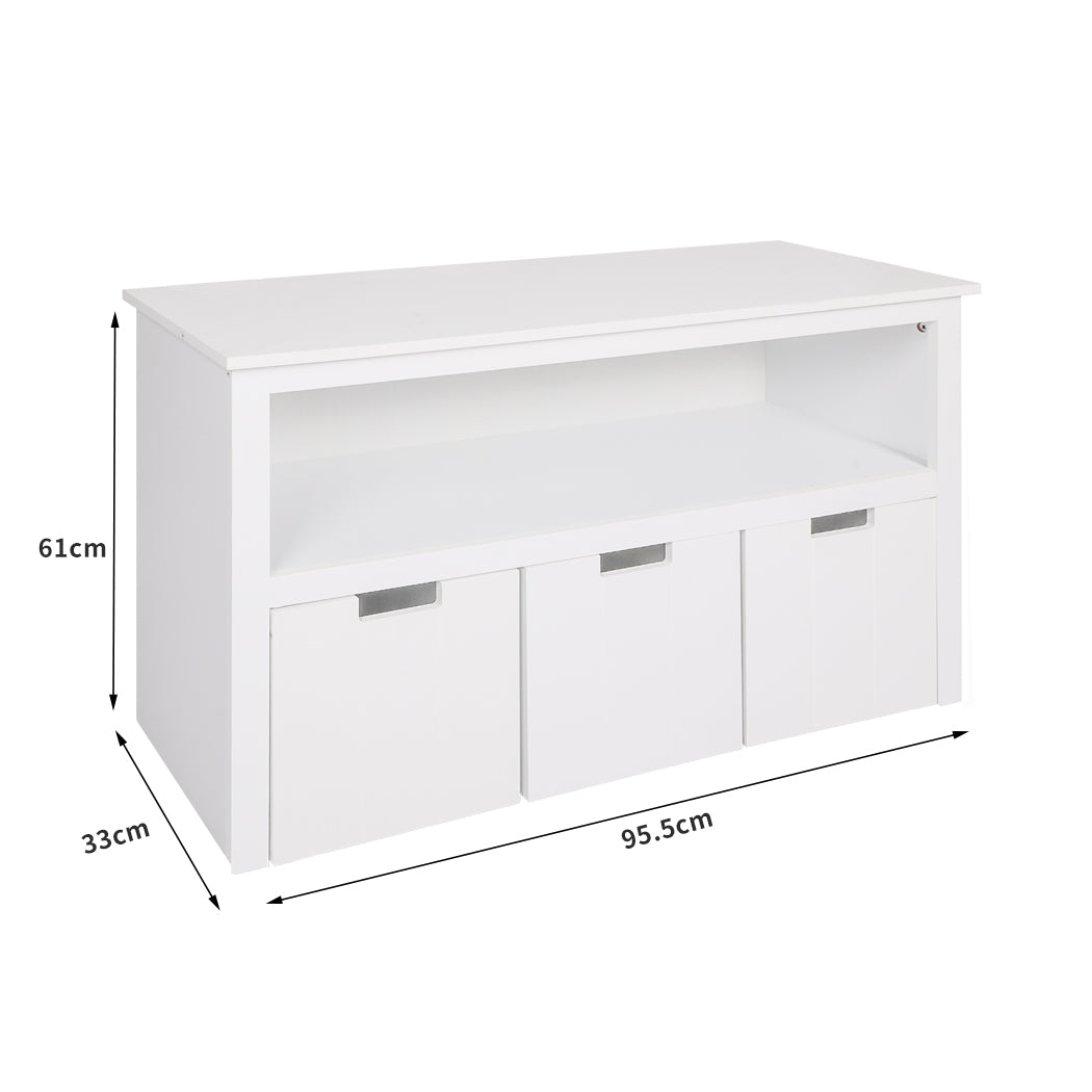 Kids Toy Storage Unit Organiser - White