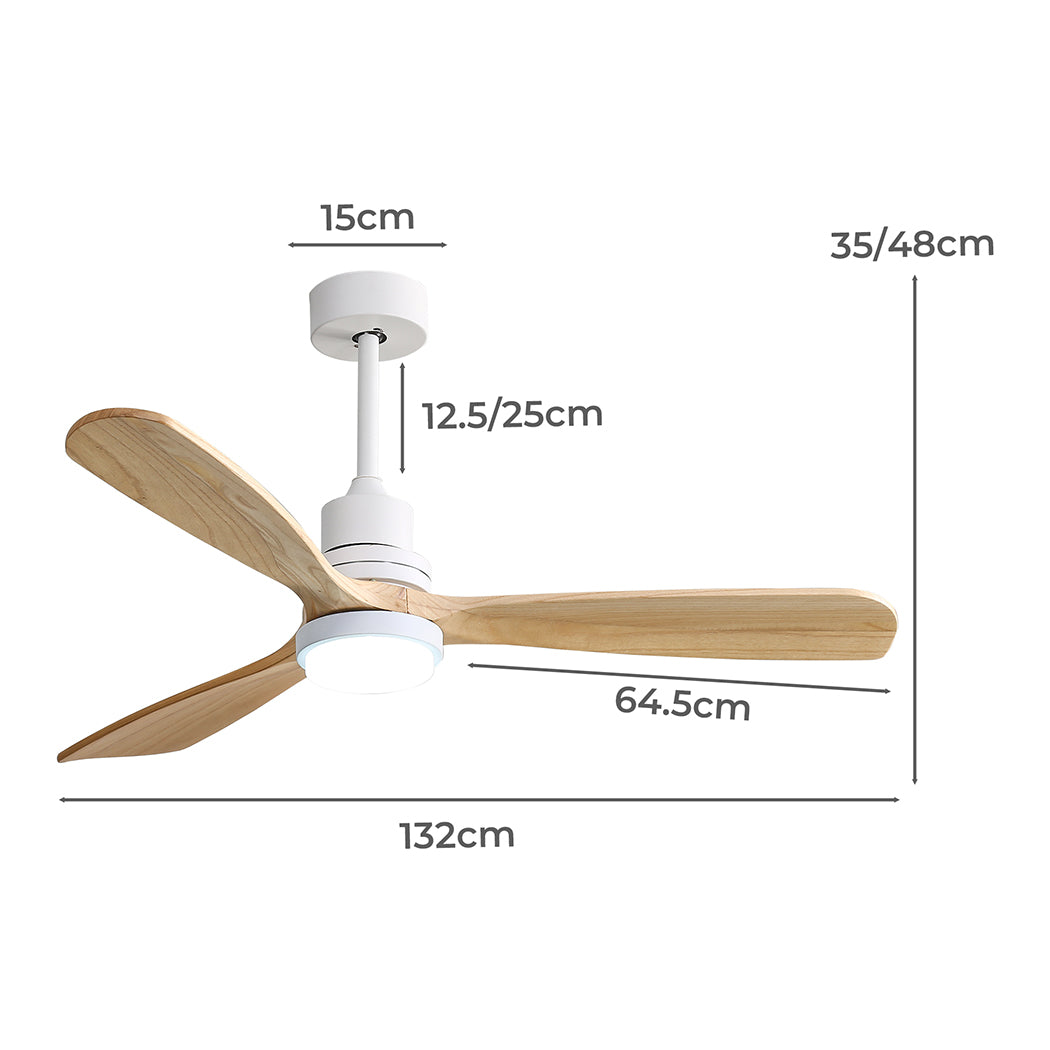 Ceiling Fan 52'' DC Motor Wood - Natural