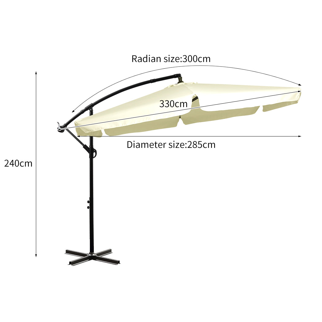 Mountview 3M Outdoor Umbrella Beach Beige Without Base