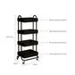 4 Tiers Kitchen Trolley Cart Steel Storage Rack Shelf Organiser Black