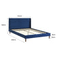 Erin Velvet Headboard Wooden Bed Frame - Blue Double