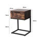 Louise Wooden Iron Frame Bedside Tables Side Table Wood Nightstand Storage Cabinet Unit - Oak