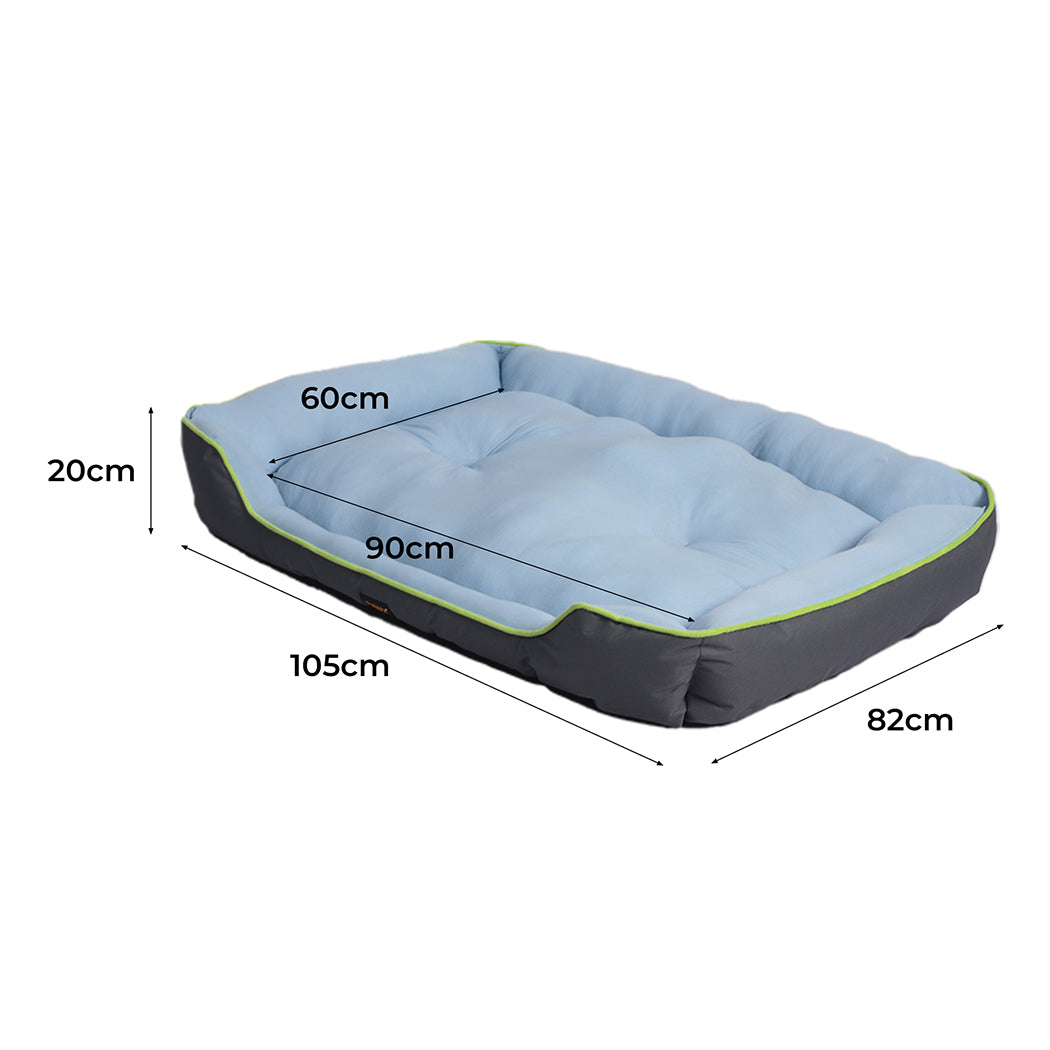 XLarge Dog Beds Pet Cooling Sofa Mat Bolster - Grey