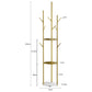 Coat Rack Clothes Stand 8 Hook Organizer - Gold