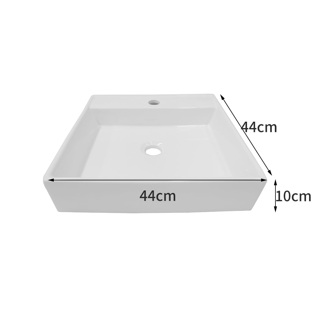 44x44cm Ceramic Basin Bathroom Wash Counter - Square