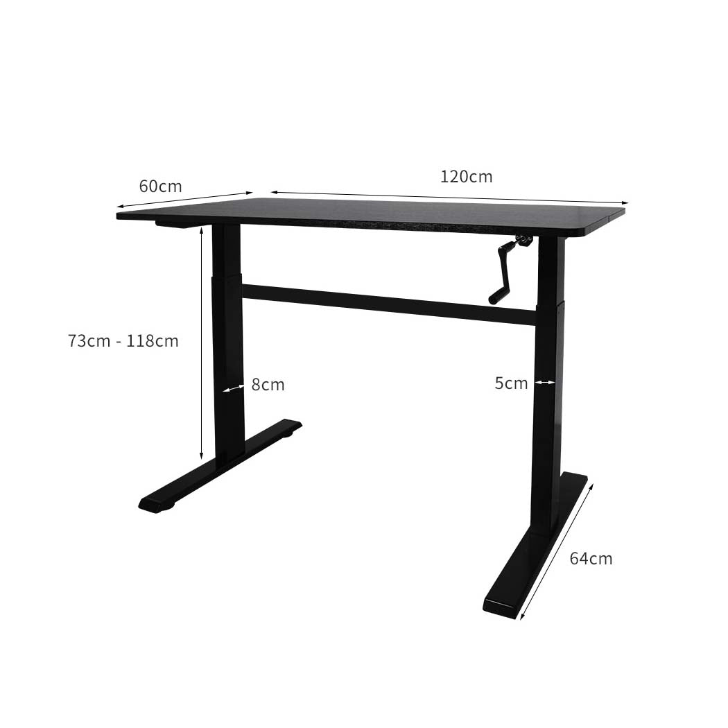 Height Adjustable Desk Office Furniture Manual Sit Stand Table Riser Home Study