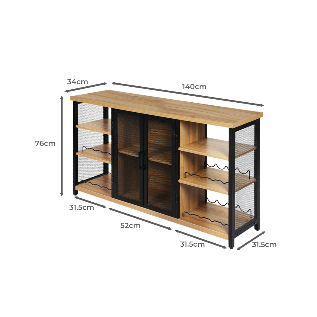 Bar Cabinet Buffet Sideboard - Oak