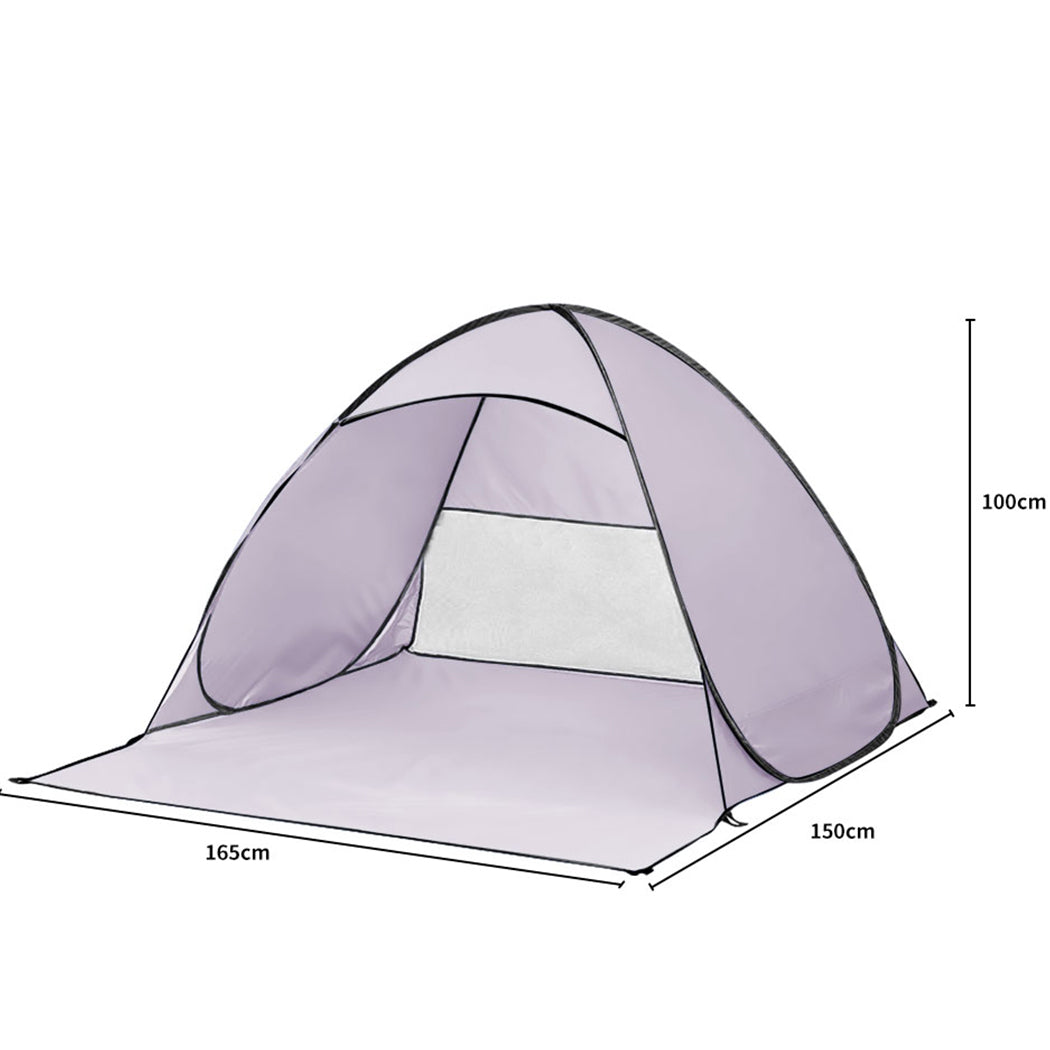 Pop Up Beach Tent Camping Portable Shelter Shade 2 Person Tents Fish Grey