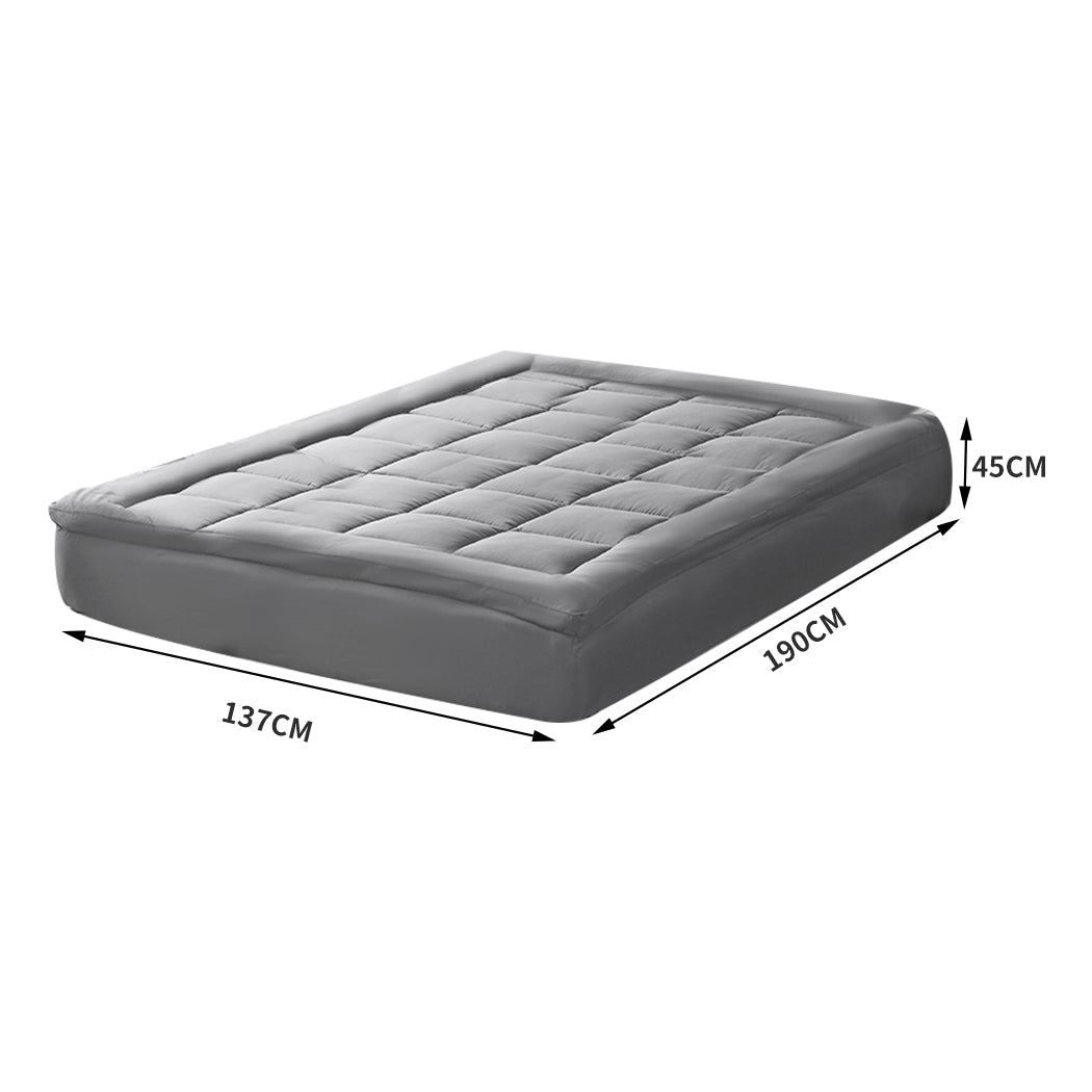 DOUBLE 1000gsm Mattress Bamboo Fibre - Grey