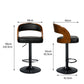 110.5cm Lille Bar Stools Kitchen Gas Lift Wooden Beech Stool Chair Swivel Barstools - Black