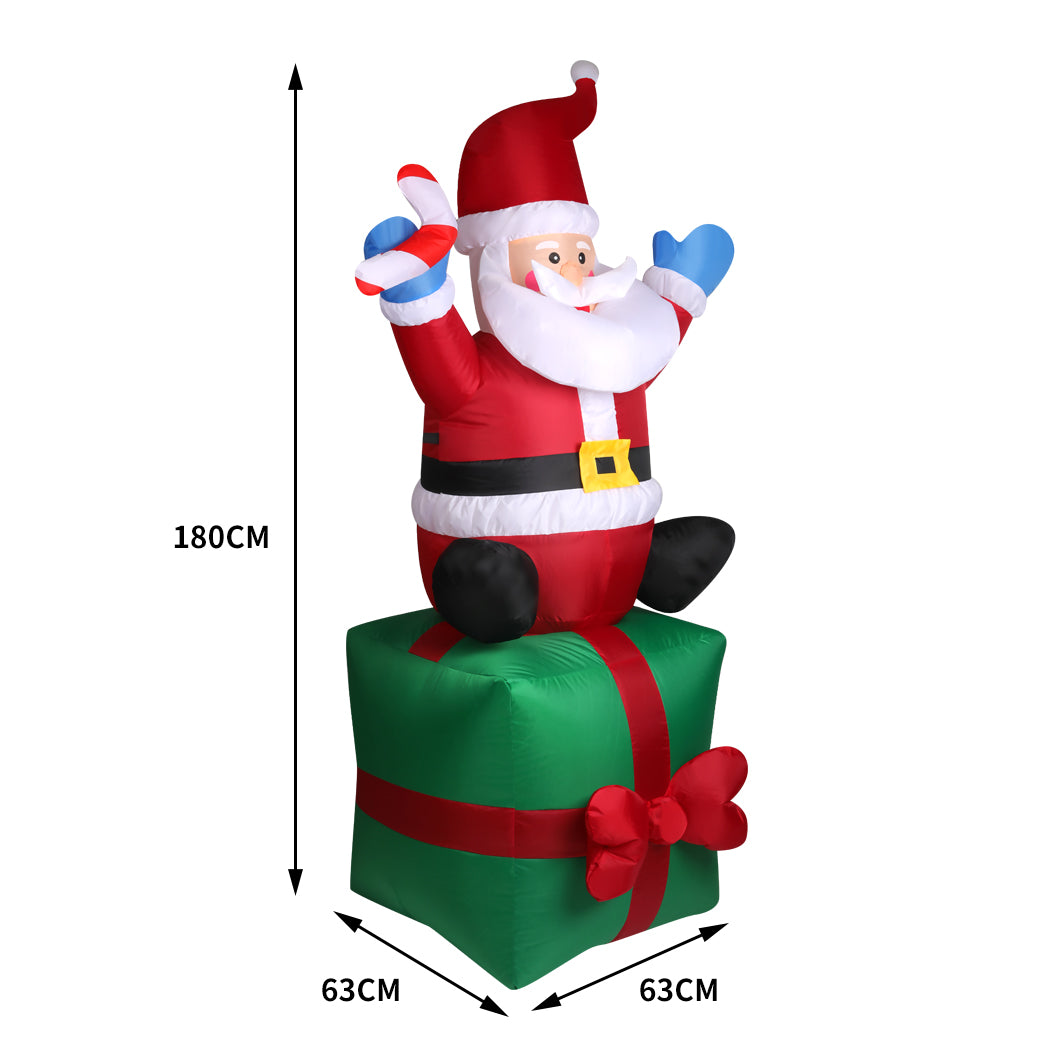 Santa Freebies 1.8M Christmas Inflatable with LED Light Xmas Decoration Outdoor
