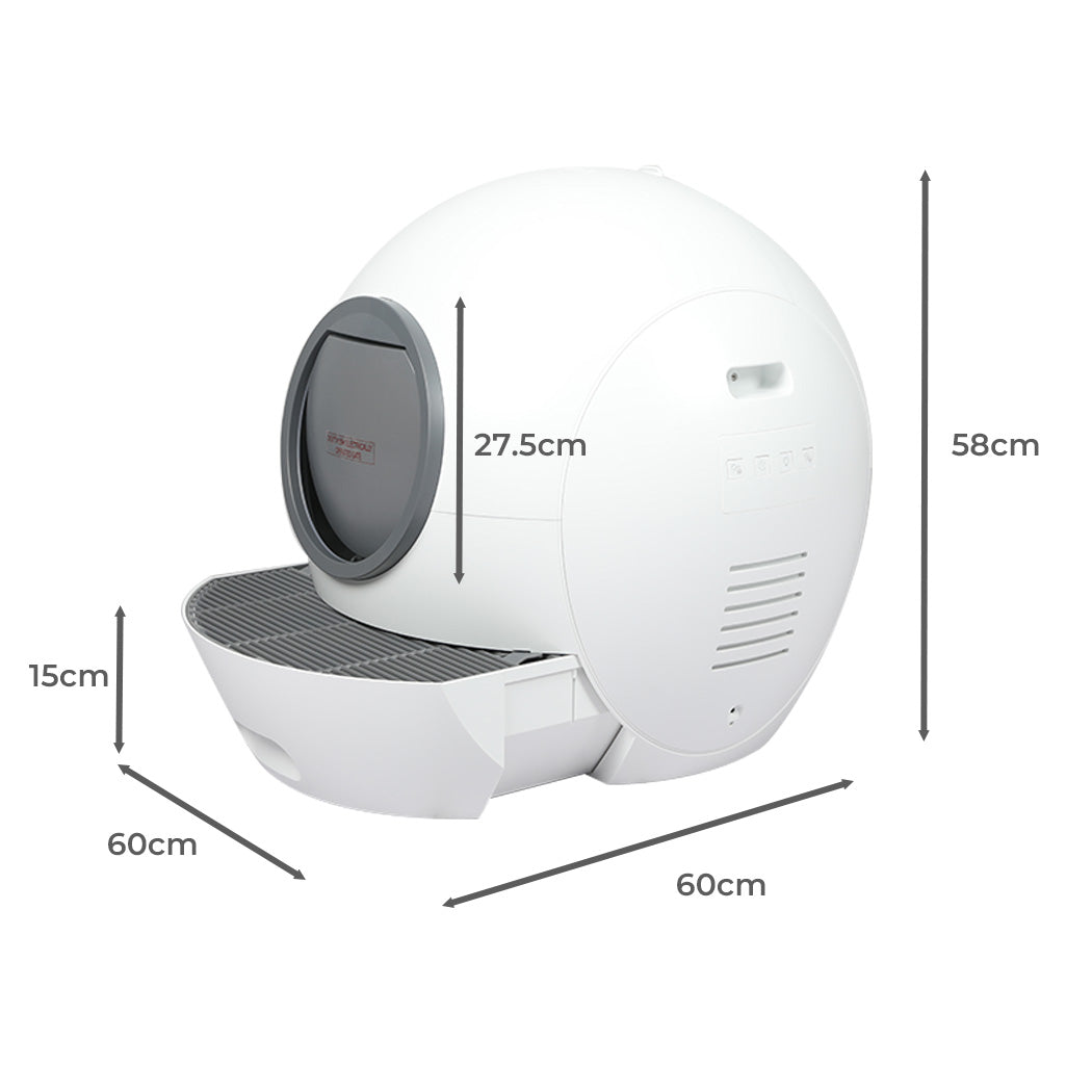 Automatic Smart Cat Litter Box Self-Cleaning With App Remote Control Large - White Large