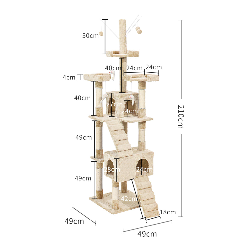 2.1M Cat Scratching Post Tree Gym House Condo Furniture Scratcher Tower