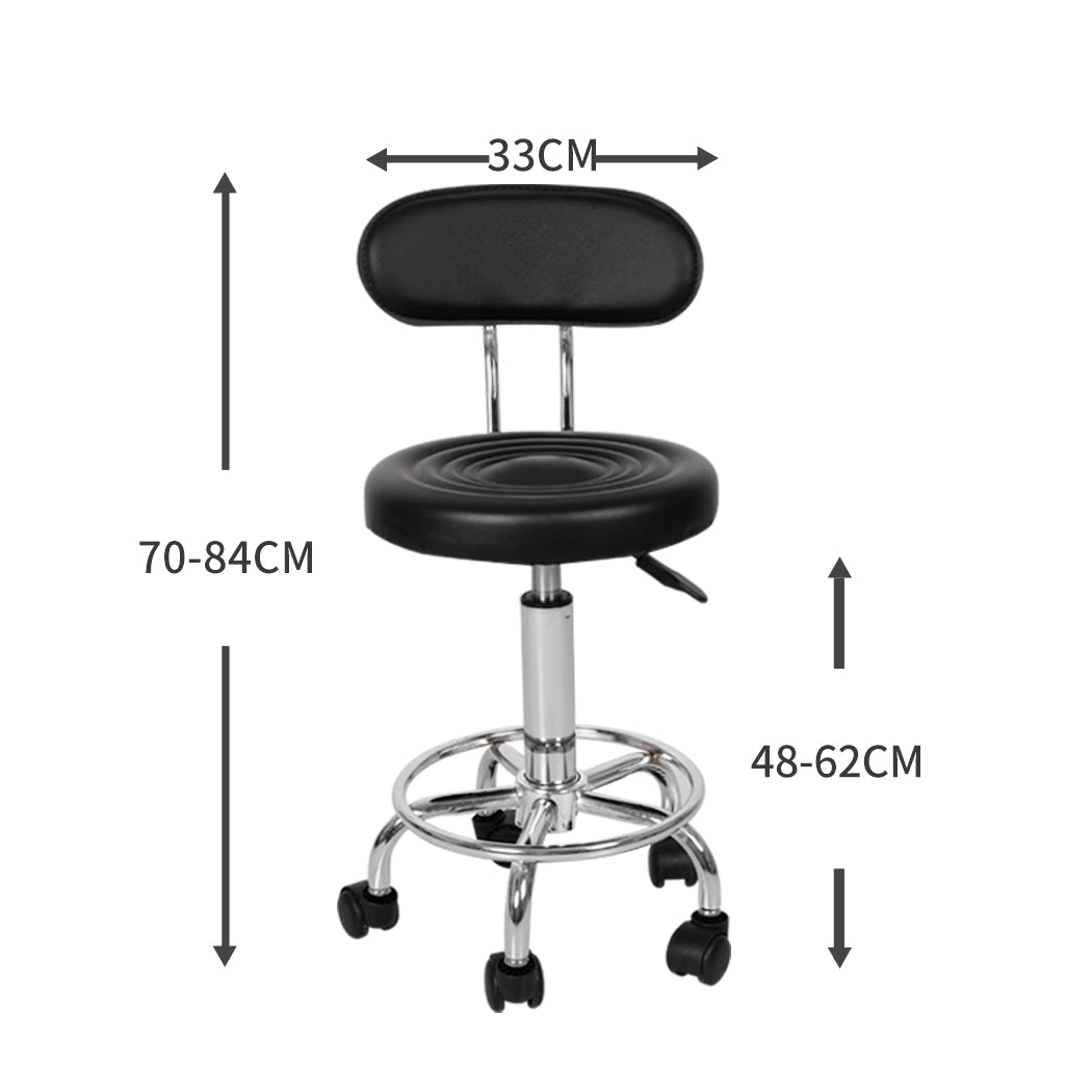 Salon Stool Swivel Bar Stools Chairs Barber Hydraulic Lift Hairdressing - Black