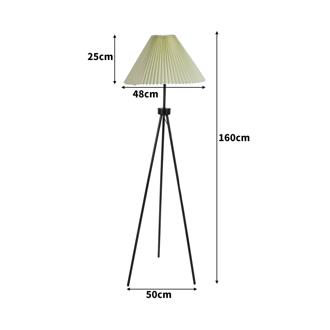 Modern Led Floor Lamp Stand Reading Light Decoration Indoor Classic Linen Fabric - Beige