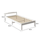 Ashley Wooden Bed Frame Base Solid Timber Pine Wood White no Drawers - Single