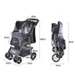 Pet Stroller 4 Wheels Dog Cat Cage Puppy Pushchair Travel Walk Carrier Pram