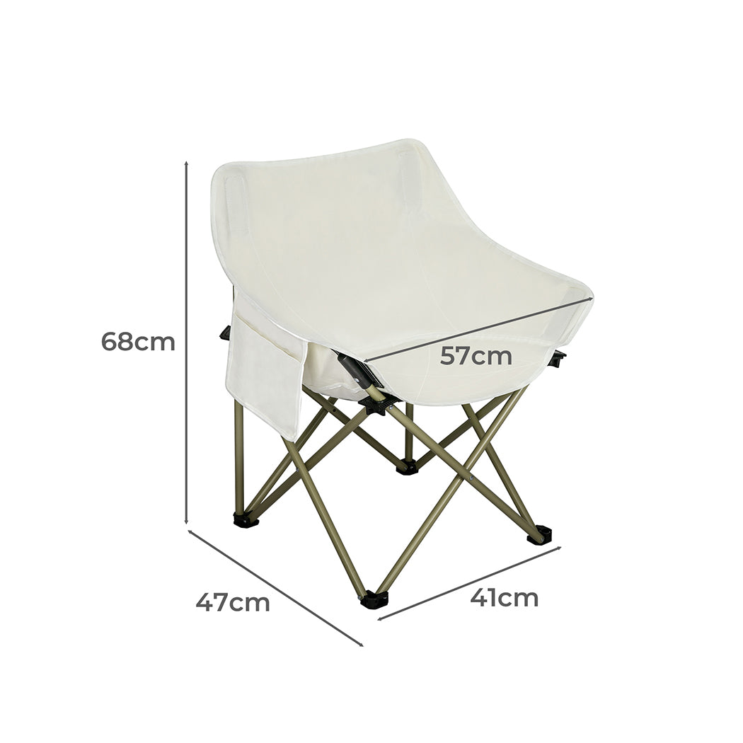 Folding Camping Moon Chair Lightweight - Beige