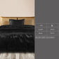 SINGLE 2-Piece Quilt Cover Set Bedspread & Pillowcase - Black