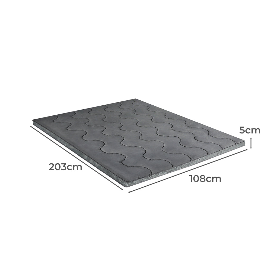 KING SINGLE Pillowtop Mattress Topper Protector - Charcoal