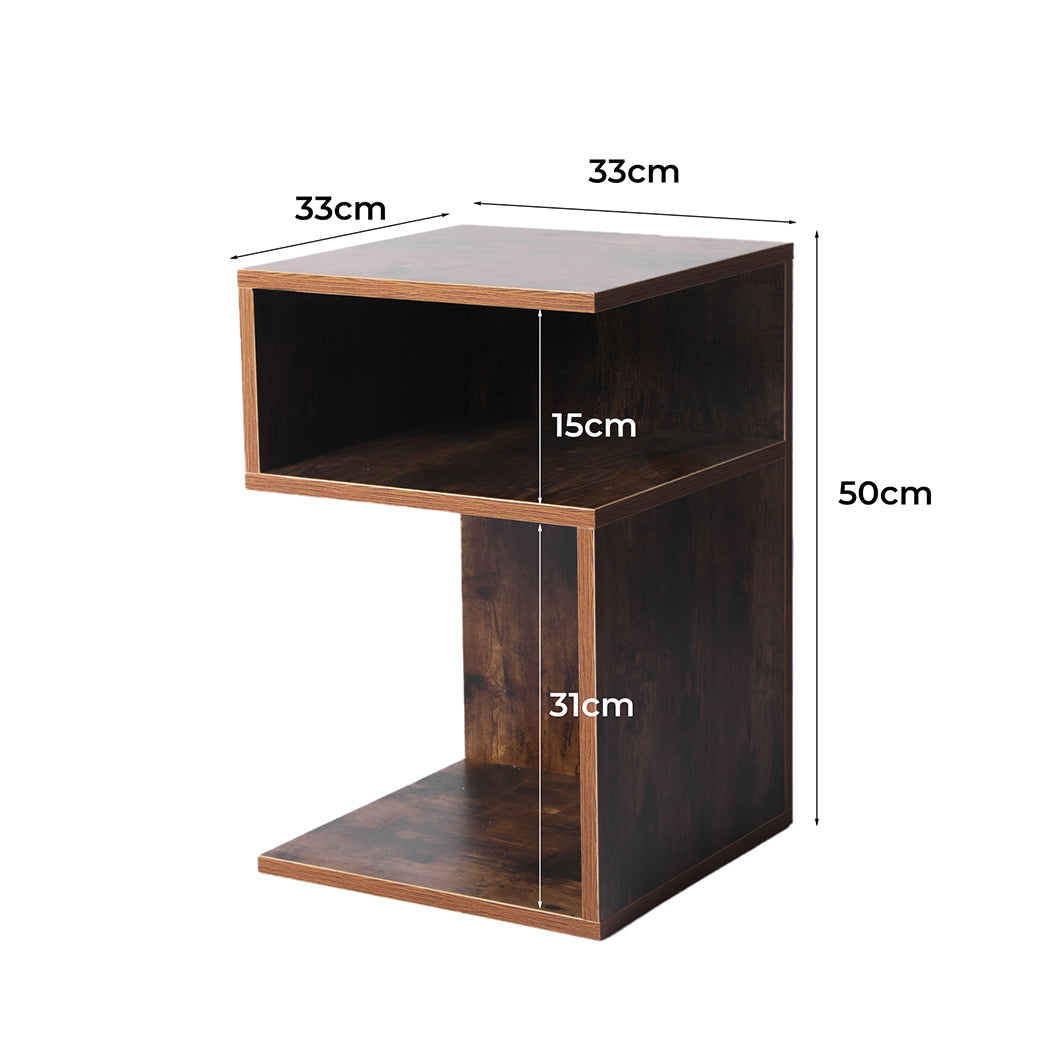 Set of 2 Murray Wooden Bedside Tables Side Table Nightstand Storage Cabinet Bedroom - Oak