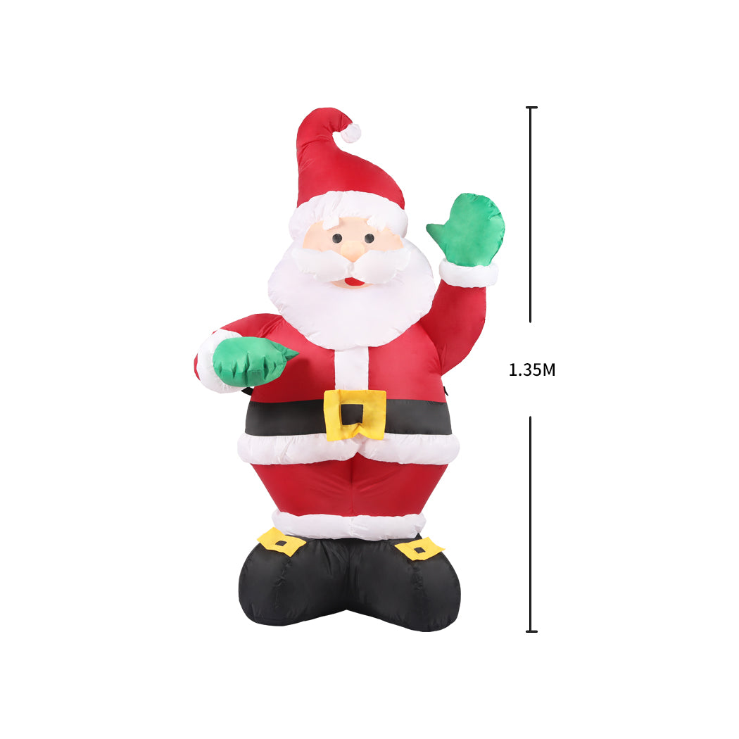 Waving Santa Christmas Inflatable Xmas Decorations - 1.35M