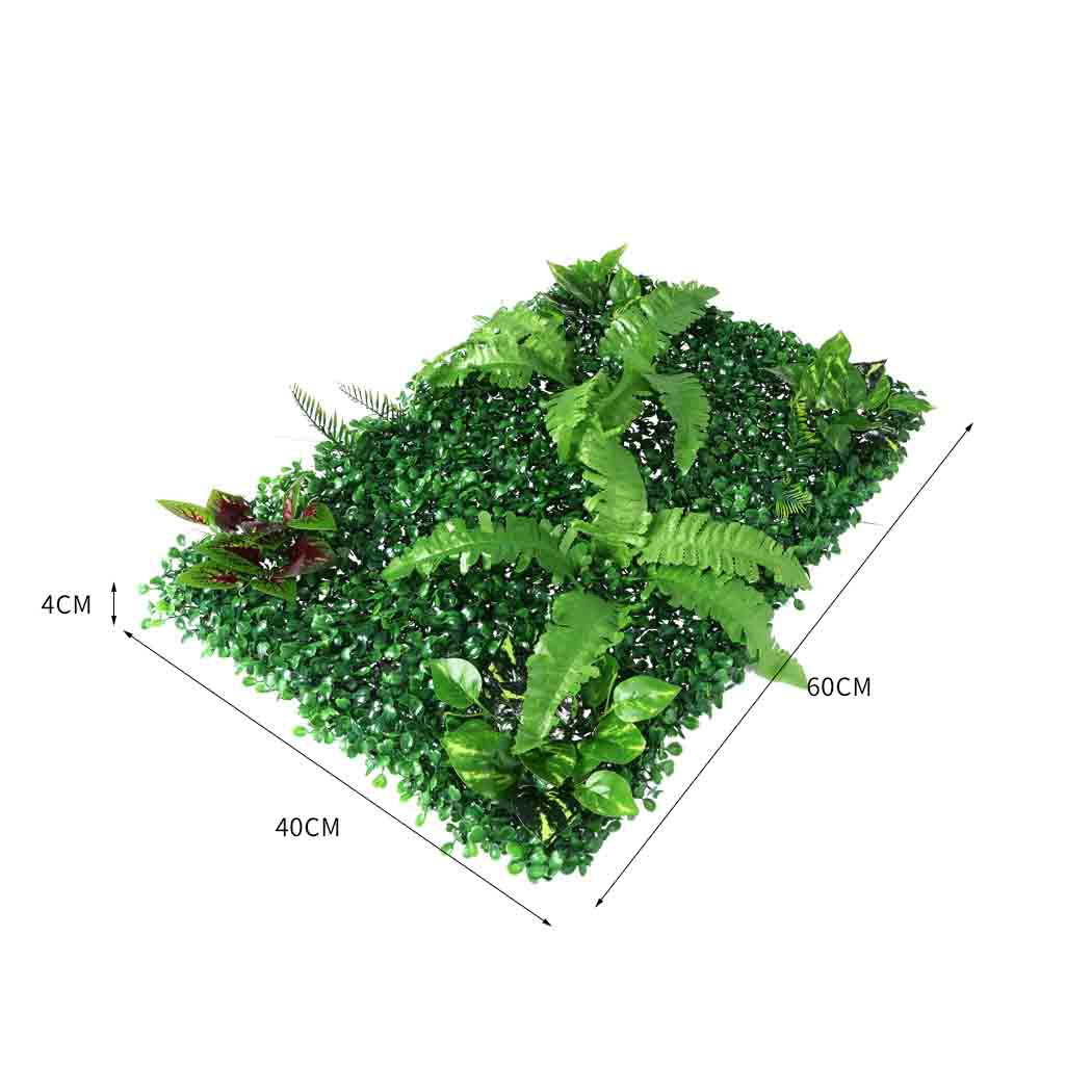 Set of 4 Artificial Hedge Grass Plant Hedge Fake Vertical Garden Green Wall Ivy Mat Fence