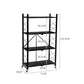 Collapsible Storage Shelf FoldableDisplay Rack Bookshelf Bookcase Wheel