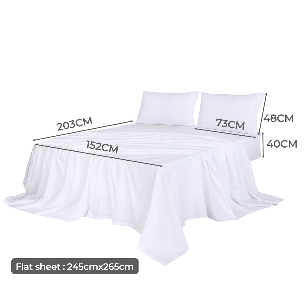 Queen Dreamz 4pcs Size 100% Bamboo Bed Sheet Set White