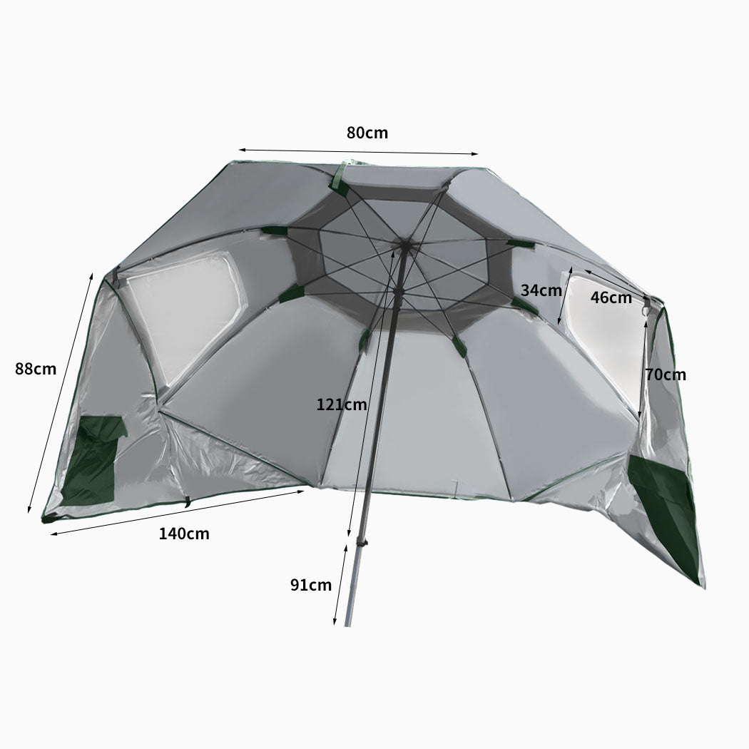 Mountview Beach Umbrella Outdoor Umbrellas Green 2.13M