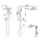 Rain Shower Head Set Silver Square Brass Taps Mixer Handheld High Pressure