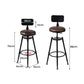 Set of 4 Chambery Industrial Bar Stools Kitchen Stool PU Leather Barstools Chairs - Black & Brown