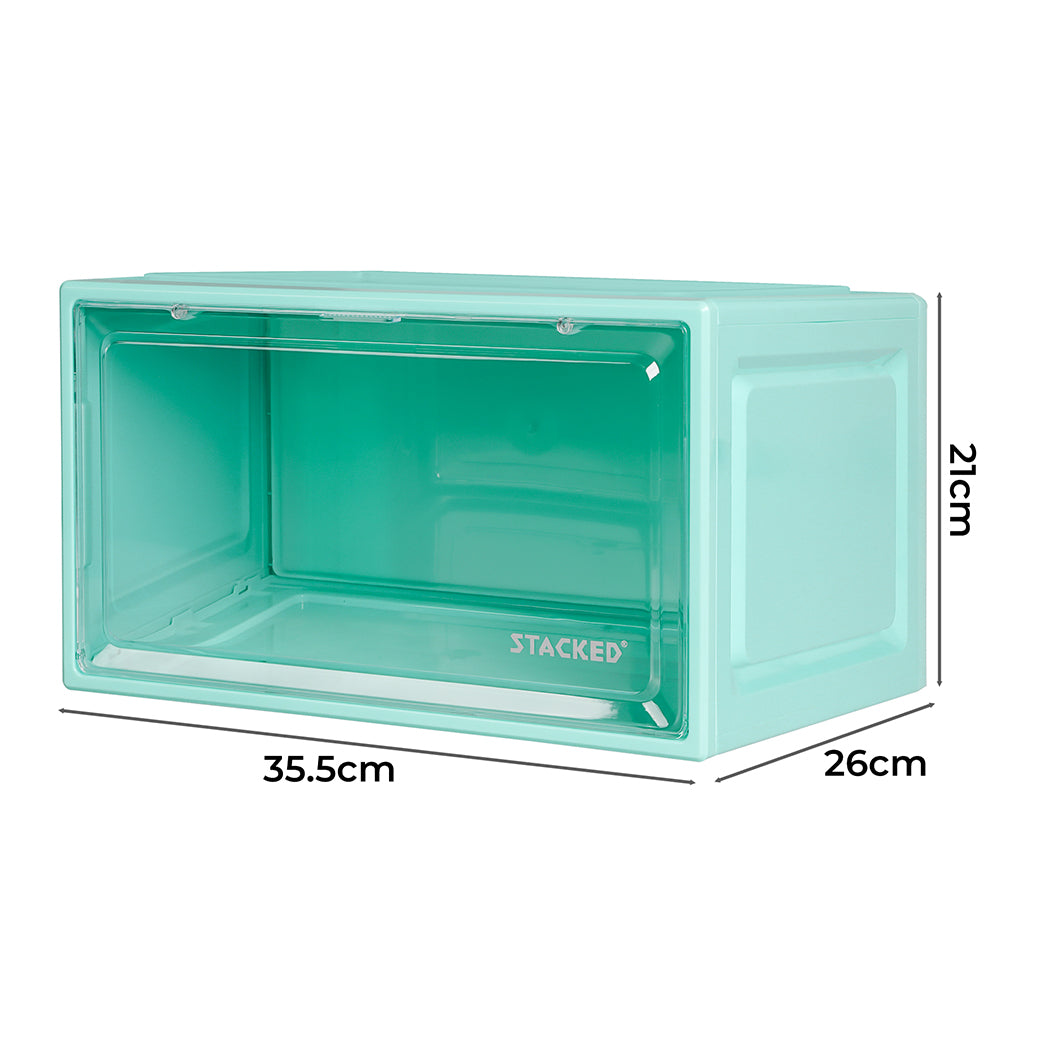 Stacked 6x Sneaker Display Case Shoe Cyan