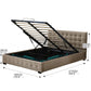 Syke Gas Lift Bed Frame Fabric Base with Storage - Beige King