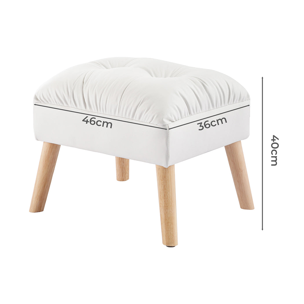 Accent Ottoman Chair Footstool - Cream