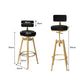 87cm Odesa Bar Stools Kitchen Stool Chair Swivel Barstools Velvet Padded Seat - Black