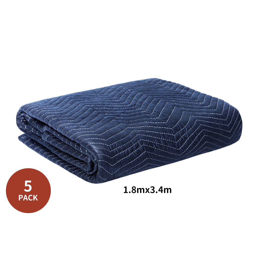 Set of 5 Wintress Throw Soft Blanket Moving Blanket Furniture - Blue