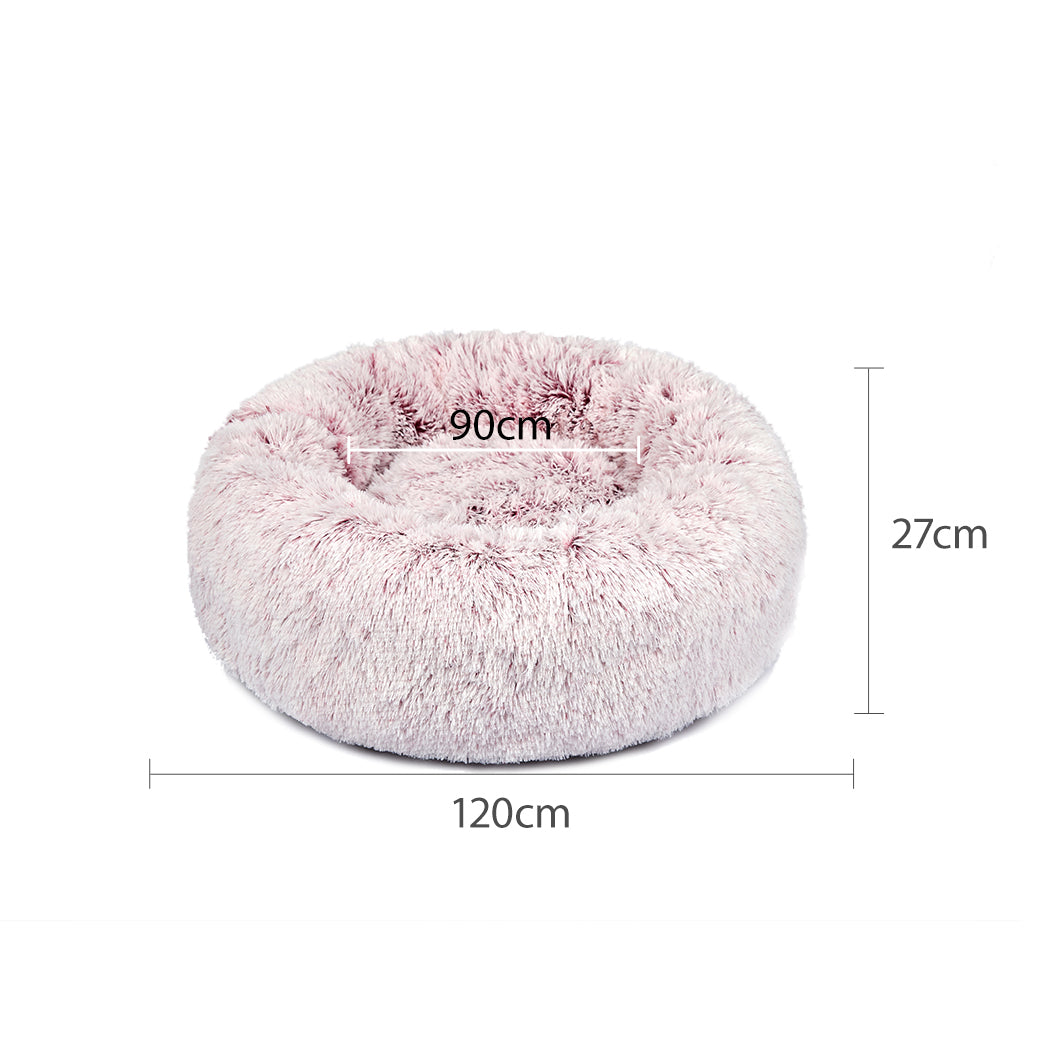 XXLarge Dog Beds Pet Donut Nest Calming - Pink