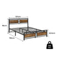 Royal Metal Bed Frame Base Platform Wooden Headboard - Black Double