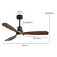 52'' Wood Ceiling Fan DC Motor - Walnut