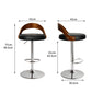 82.5cm Essen Kitchen Bar Stools Gas Lift Wooden Beech Stool Metal Barstools - Black & Silver