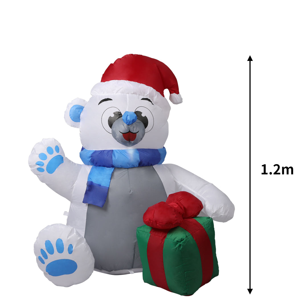 Polar Bear Christmas Inflatable Xmas Decorations - 1.2M