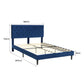 Assen Bed Frame Base Platform Wooden Velvet with Headboard Blue - Queen