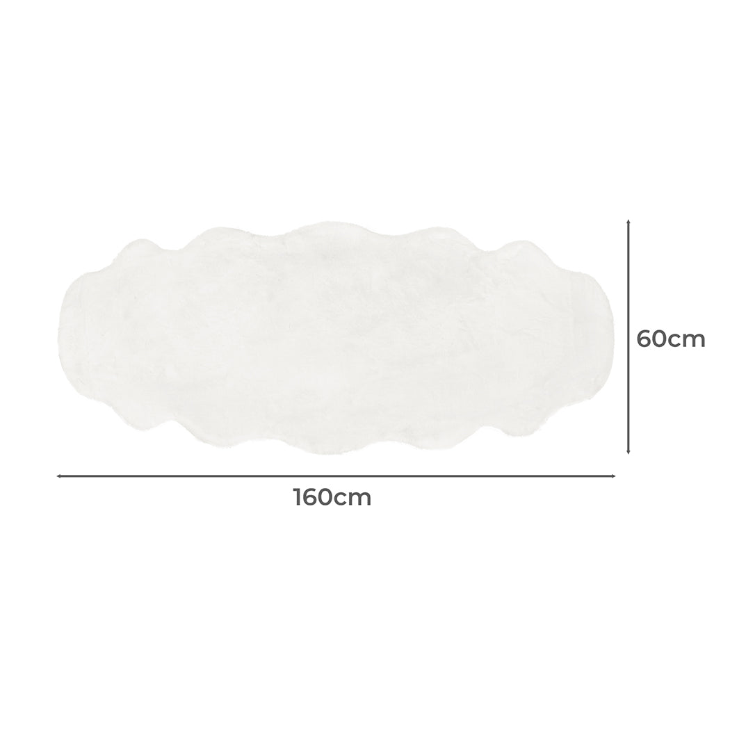 Lennon 60x160cm Floor Rug Area Rugs Cloud Fluffy - White