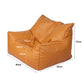 Bean Bag Chair Square Cover PU Indoor Home Game Lounger Seat Lazy Sofa Large - Brown